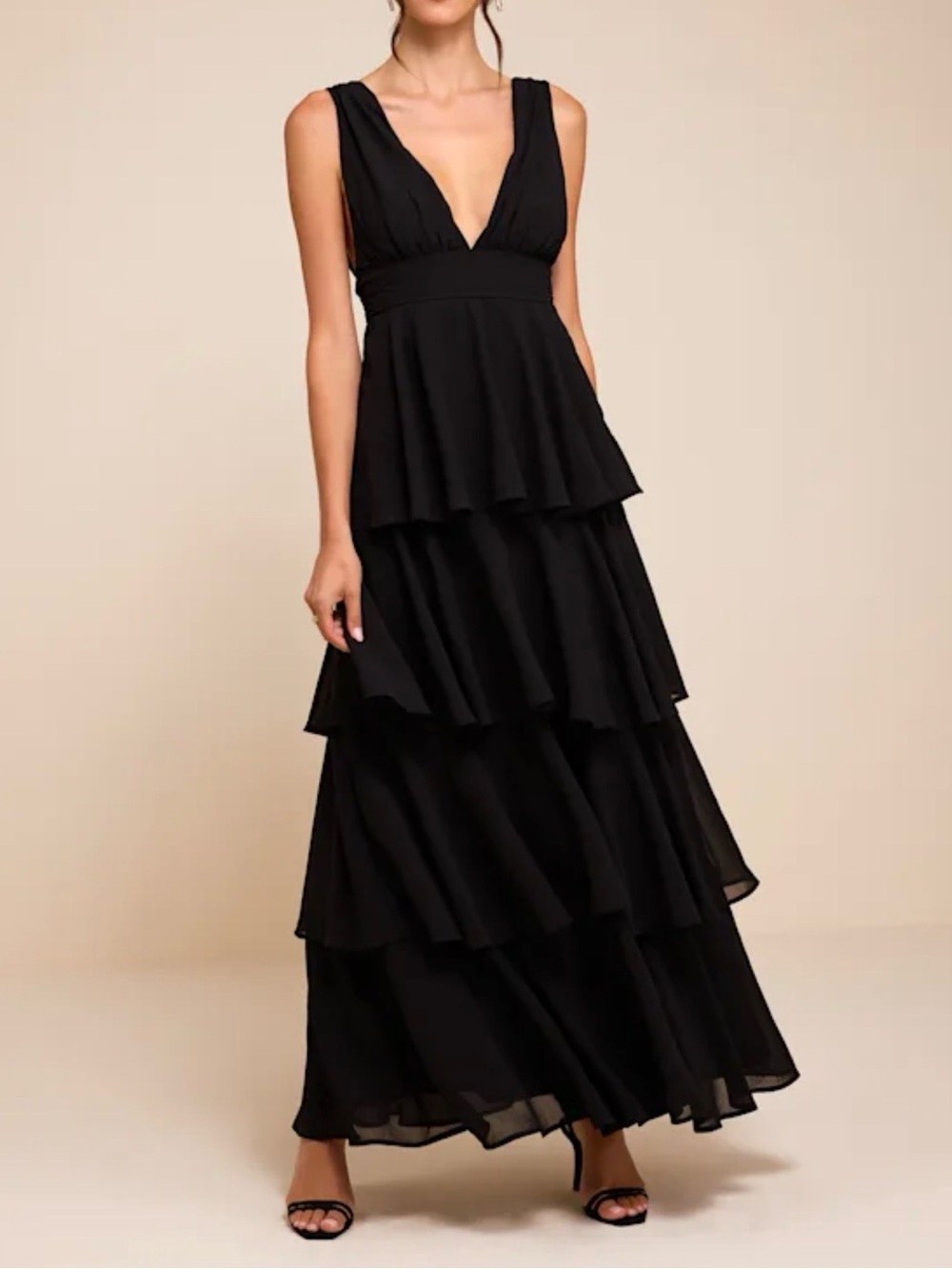 Lulus Amazing Evening Tiered Maxi Dress - L